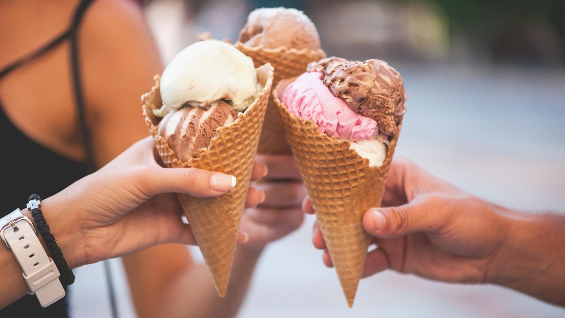 is ice cream keto the bailiwick academy three ice cream cones in a photo held by hands