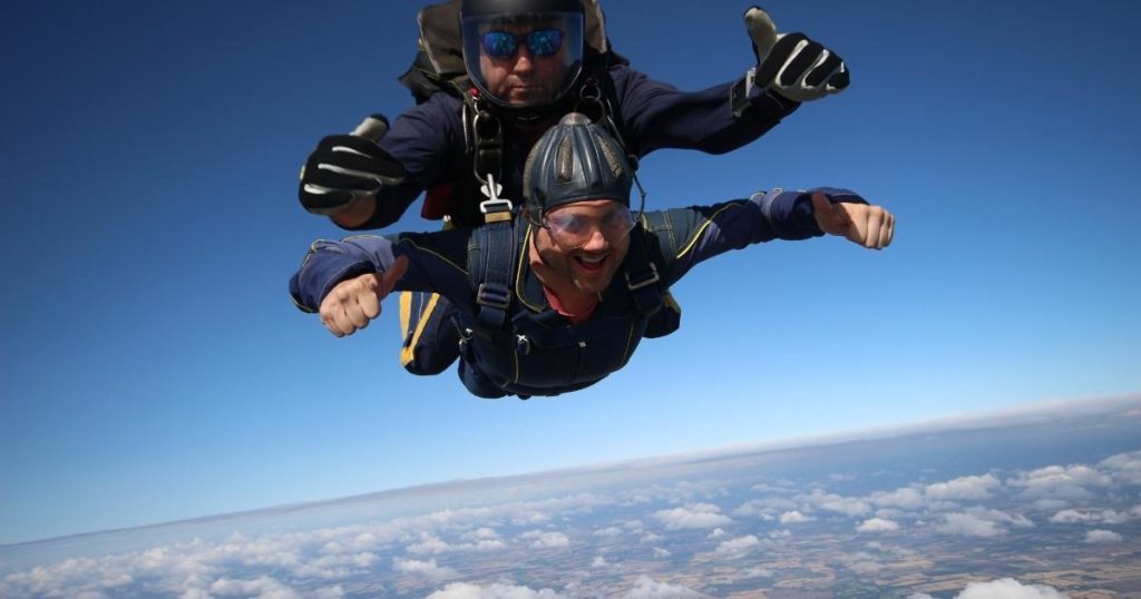 two people skydiving the bailiwick academy Father's Day Gift