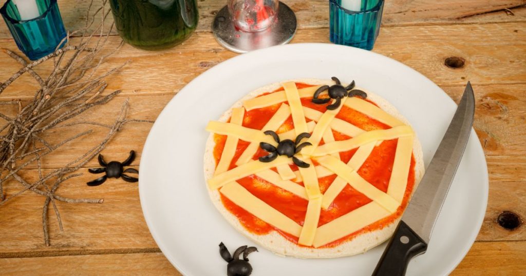 Halloween homemade food pizza 