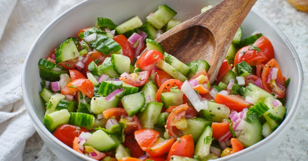 the bailiwick academy what is Mediterranean style Food cucumber and tomato salad